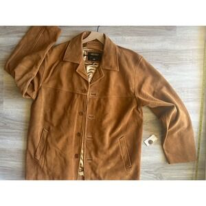 Chebello Perfect Leather XXL Brown Suede Long Coat MS209A Womens